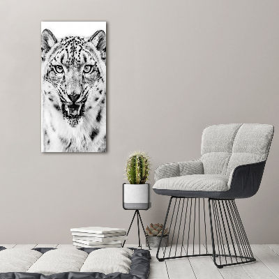 Quadro foto su tela verticale Leopardo delle nevi
