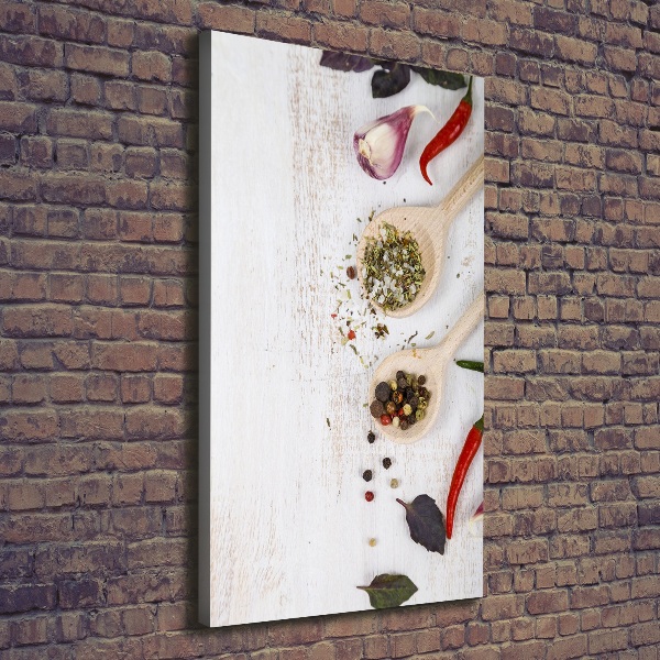 Quadro foto su tela verticale Verdure e spezie