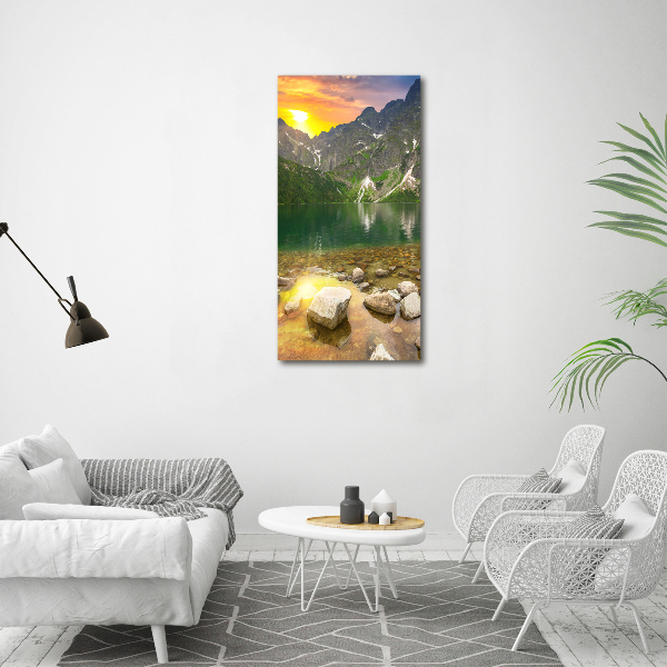 Quadro foto su tela verticale L'occhio del mare dei Monti Tatra