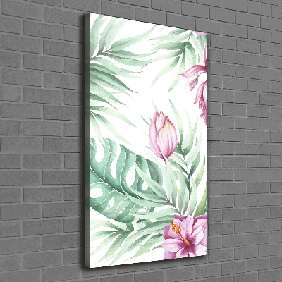 Stampa quadro su tela verticale Modello hawaiano