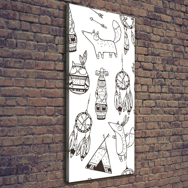 Quadro su tela canvas verticale Origini indiane