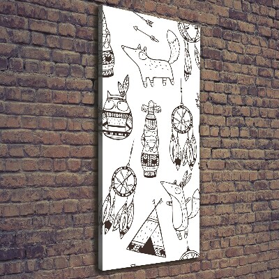 Quadro su tela canvas verticale Origini indiane