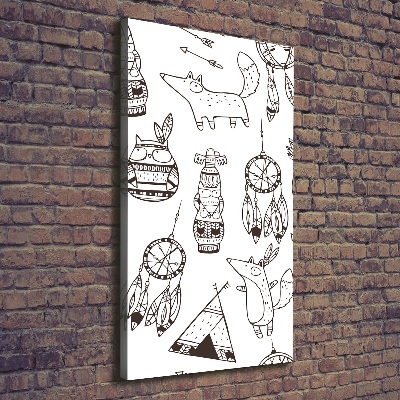 Quadro su tela canvas verticale Origini indiane