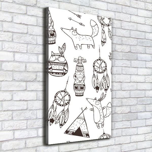 Quadro su tela canvas verticale Origini indiane