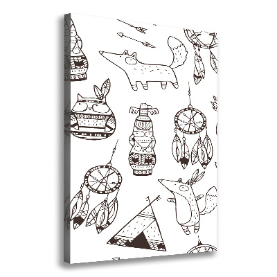 Quadro su tela canvas verticale Origini indiane