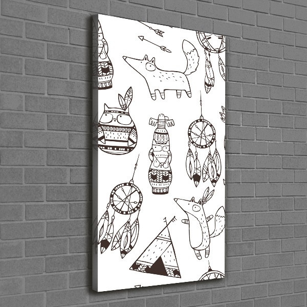 Quadro su tela canvas verticale Origini indiane