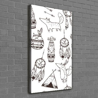 Quadro su tela canvas verticale Origini indiane