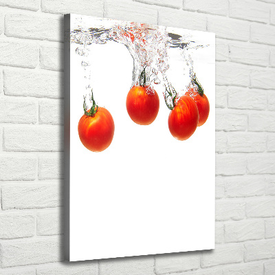 Quadro foto su tela verticale Pomodori sott'acqua