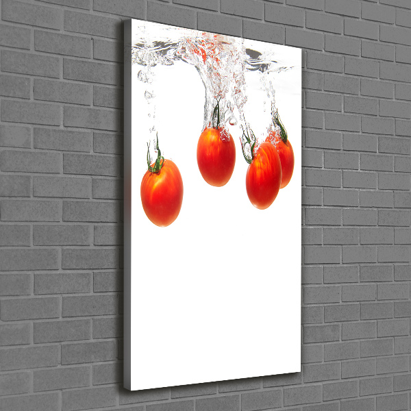 Quadro foto su tela verticale Pomodori sott'acqua