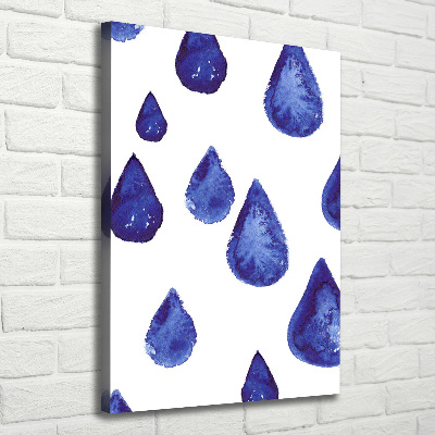 Quadro su tela canvas verticale Gocce blu