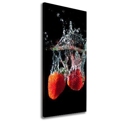 Quadro su tela canvas verticale Fragole sott'acqua