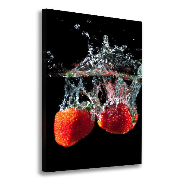 Quadro su tela canvas verticale Fragole sott'acqua