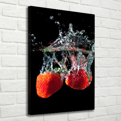 Quadro su tela canvas verticale Fragole sott'acqua