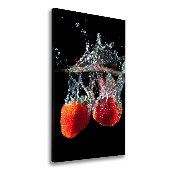 Quadro su tela canvas verticale Fragole sott'acqua