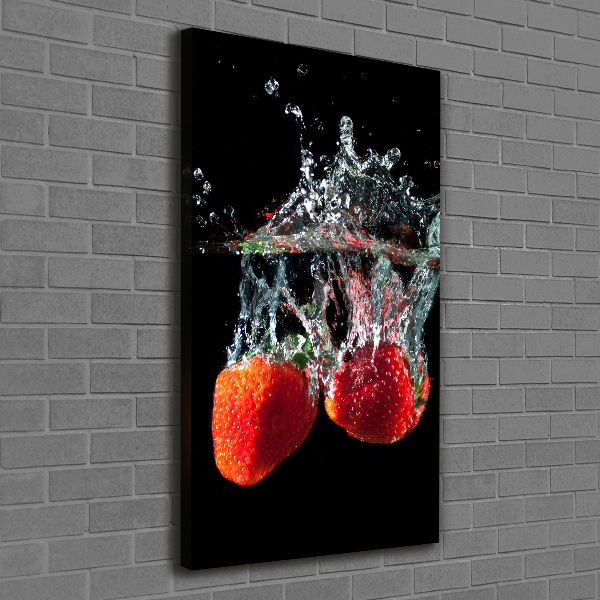 Quadro su tela canvas verticale Fragole sott'acqua