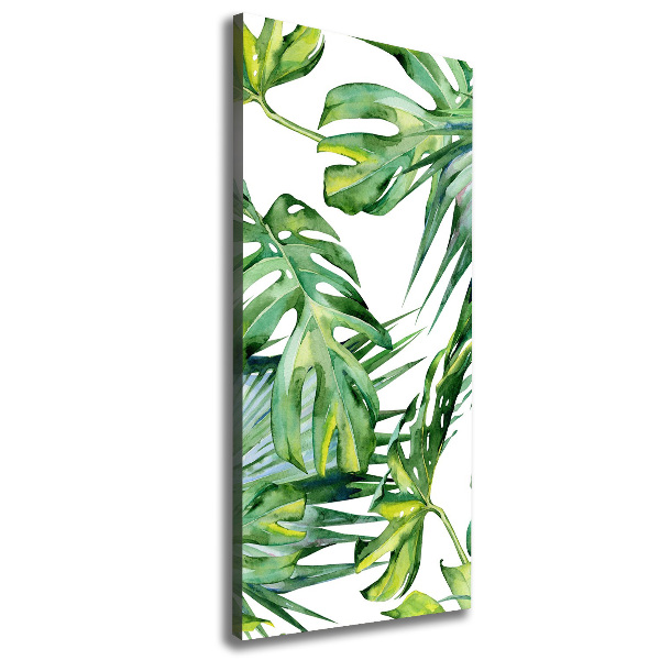Quadro su tela canvas verticale Foglie tropicali