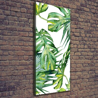 Quadro su tela canvas verticale Foglie tropicali