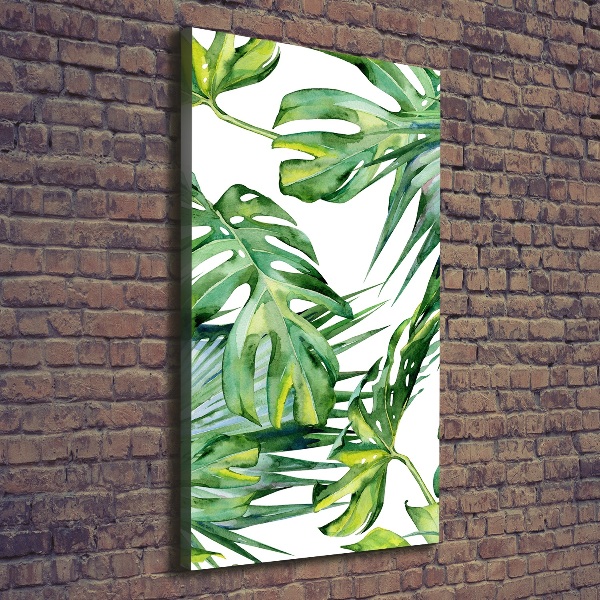Quadro su tela canvas verticale Foglie tropicali