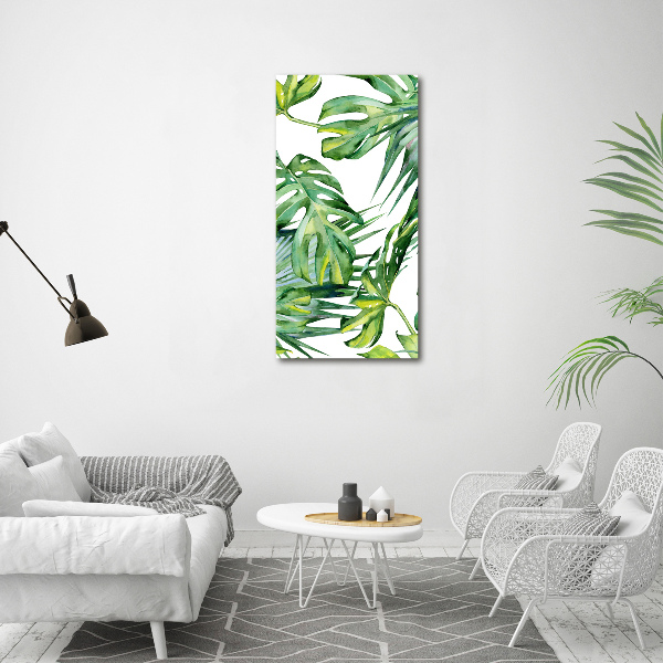 Quadro su tela canvas verticale Foglie tropicali