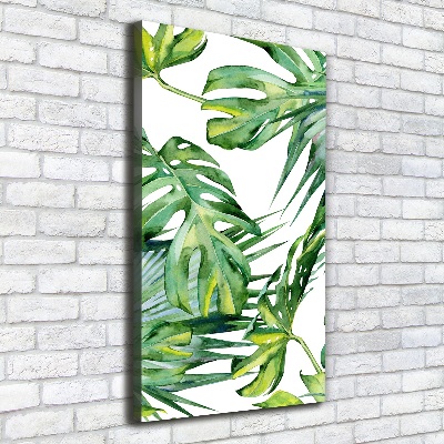 Quadro su tela canvas verticale Foglie tropicali
