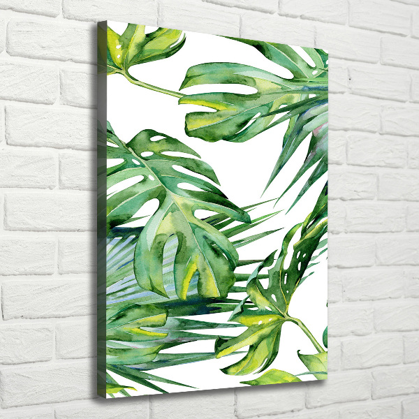 Quadro su tela canvas verticale Foglie tropicali