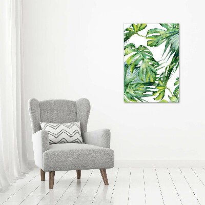 Quadro su tela canvas verticale Foglie tropicali