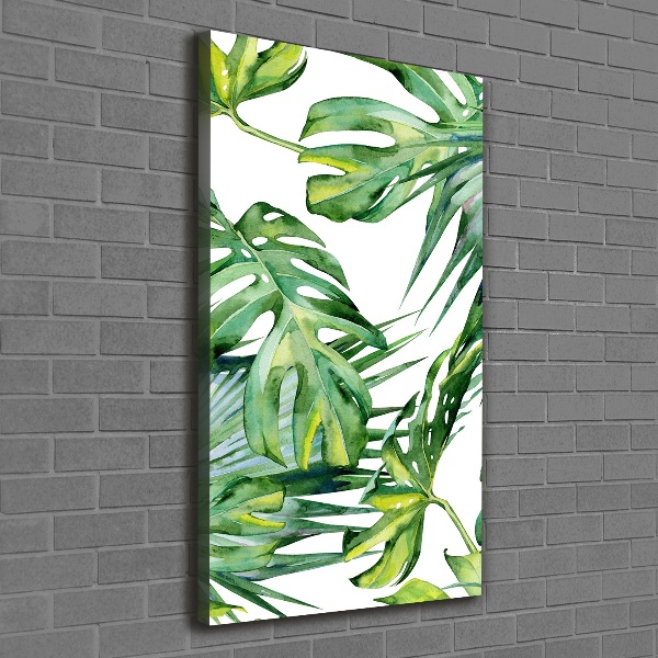 Quadro su tela canvas verticale Foglie tropicali