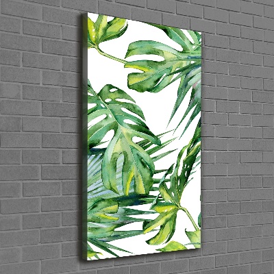 Quadro su tela canvas verticale Foglie tropicali