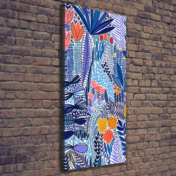 Quadro su tela canvas verticale Fiori tropicali
