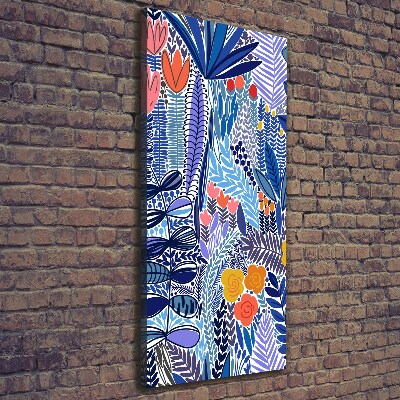 Quadro su tela canvas verticale Fiori tropicali