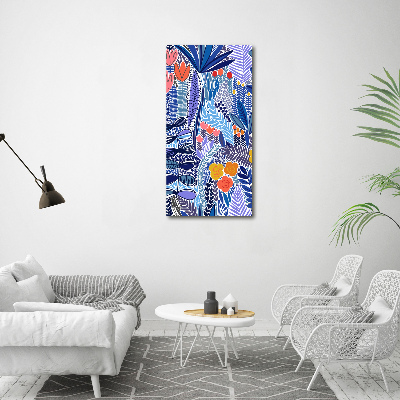Quadro su tela canvas verticale Fiori tropicali