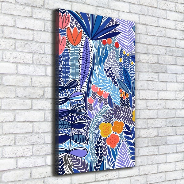 Quadro su tela canvas verticale Fiori tropicali