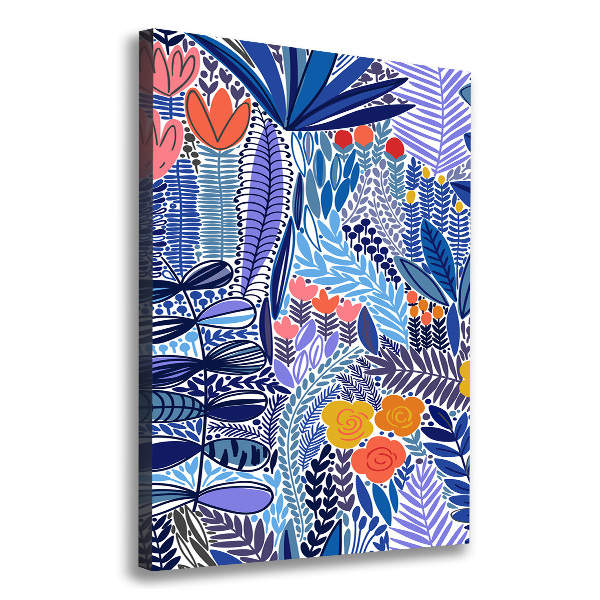 Quadro su tela canvas verticale Fiori tropicali