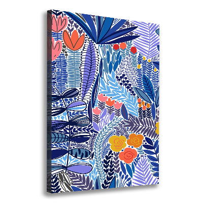 Quadro su tela canvas verticale Fiori tropicali