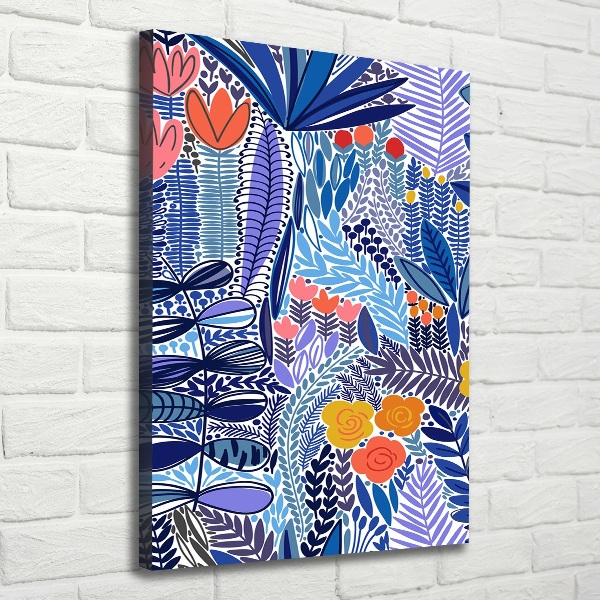 Quadro su tela canvas verticale Fiori tropicali