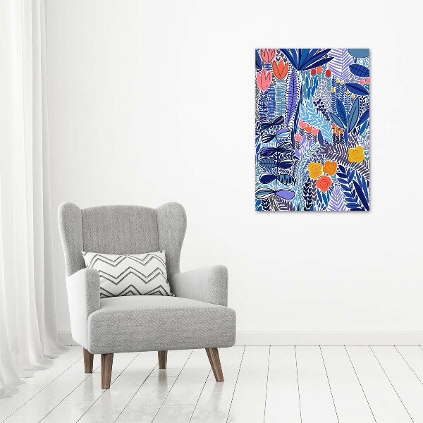 Quadro su tela canvas verticale Fiori tropicali