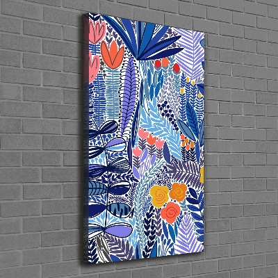 Quadro su tela canvas verticale Fiori tropicali