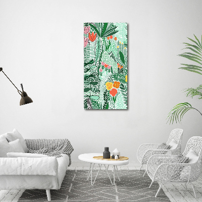 Stampa quadro su tela verticale Fiori tropicali