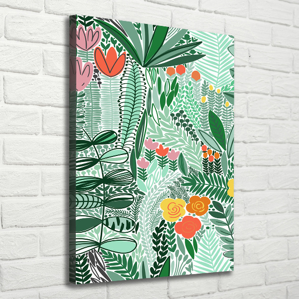 Stampa quadro su tela verticale Fiori tropicali