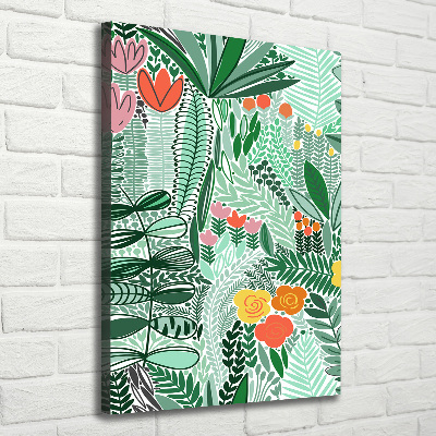 Stampa quadro su tela verticale Fiori tropicali