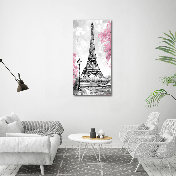 Stampa quadro su tela verticale Torre Eiffel Parigi