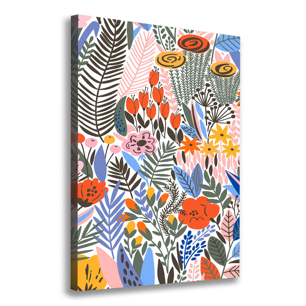 Quadro foto su tela verticale Fiori tropicali