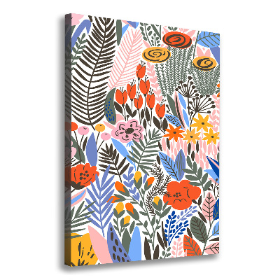 Quadro foto su tela verticale Fiori tropicali