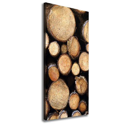 Quadro su tela canvas verticale Tronchi di legno