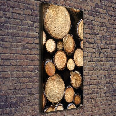 Quadro su tela canvas verticale Tronchi di legno