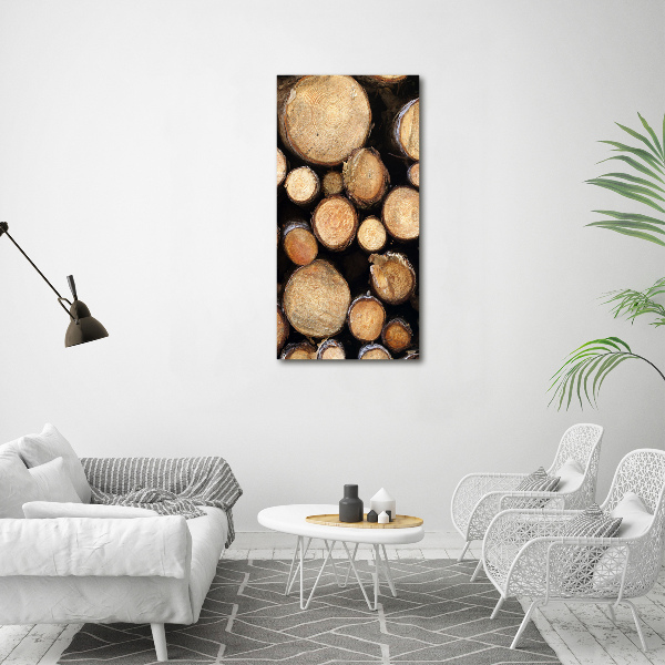 Quadro su tela canvas verticale Tronchi di legno