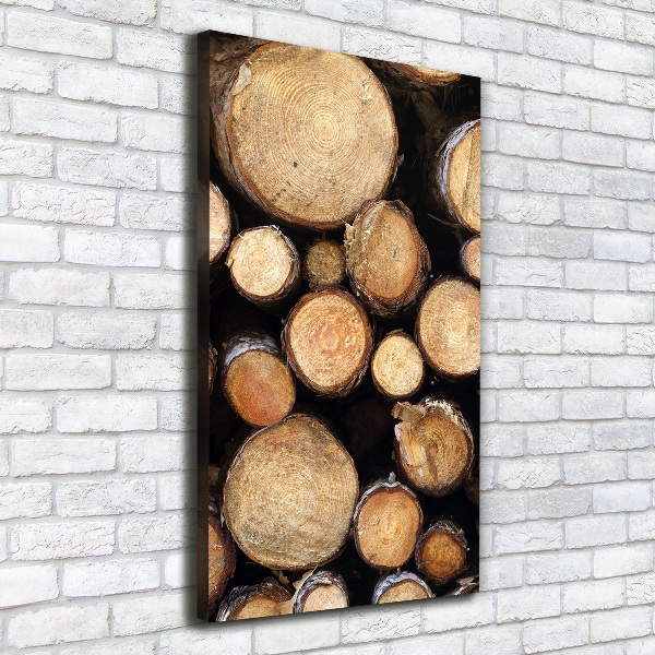 Quadro su tela canvas verticale Tronchi di legno