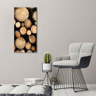 Quadro su tela canvas verticale Tronchi di legno