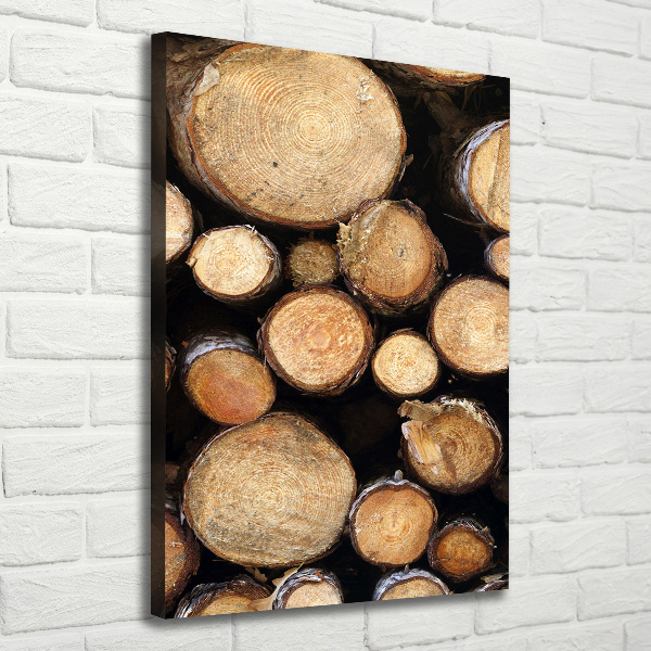 Quadro su tela canvas verticale Tronchi di legno