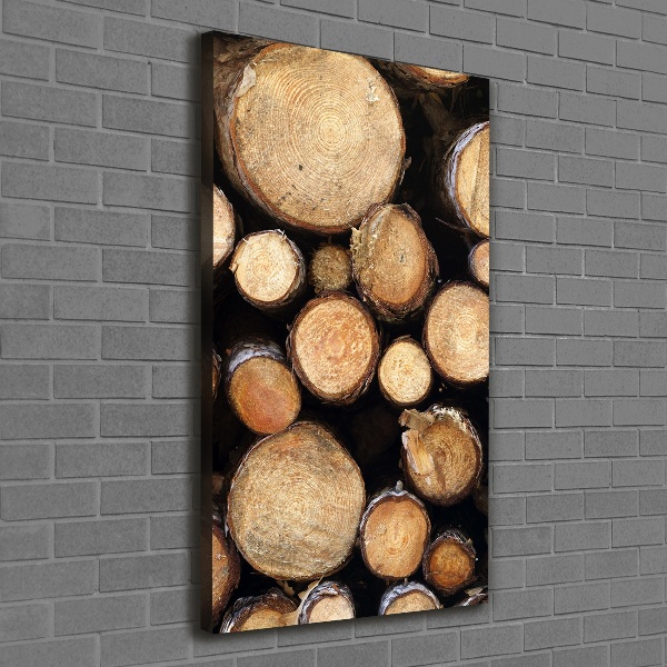 Quadro su tela canvas verticale Tronchi di legno
